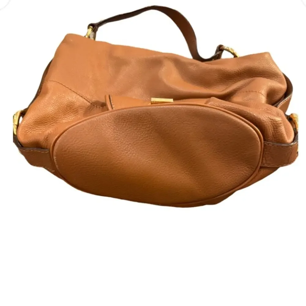Michael Kors Fulton Large Pebbled Leather Shoulder Bag - Brown